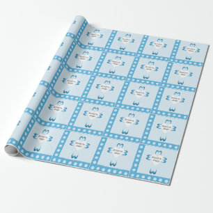 Blaues katholisches Taufverpackungspapier für Jung Geschenkpapier