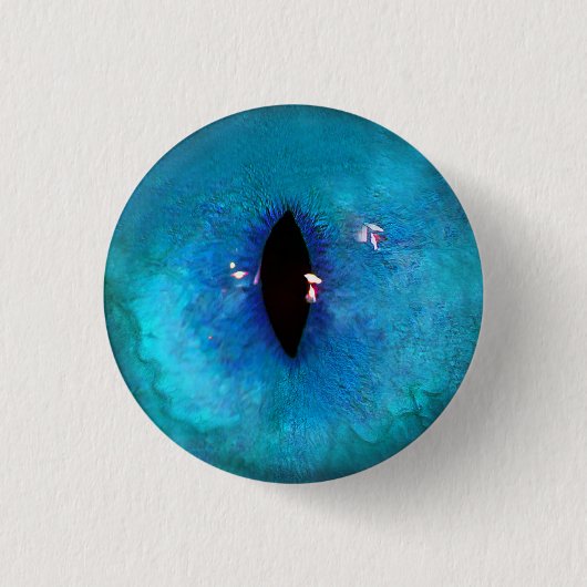 Blaues Katzenauge Button (Vorderseite)
