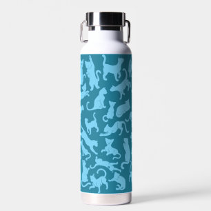 Blaues Katzenmuster Trinkflasche