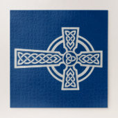 Blaues keltisches Kreuz Puzzle (Horizontal)