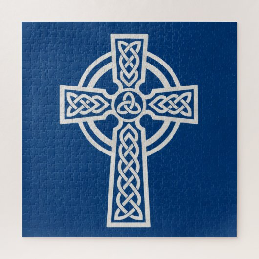 Blaues keltisches Kreuz Puzzle (Vertikal)