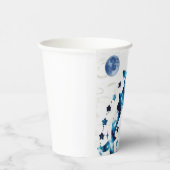 Blaues Kinderhai zum Geburtstag Pappbecher (Rechts)