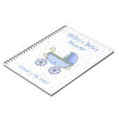 Blaues Kinderwagen-Duschen-Notizbuch Notizblock (Linke Seite)