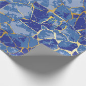 Blaues Kintsugi-Goldader-Geschenkpapier Geschenkpapier (Ecke)