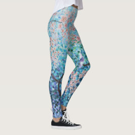 blaues Kirschblüte-Kirschblütenblumenmalereiyoga Leggings