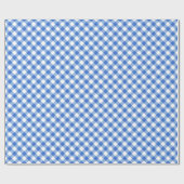 Blaues klassisches Gingham-Muster Picknick Geschenkpapier (Flach)
