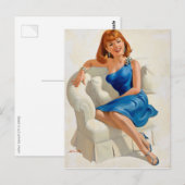 Blaues Kleid Postkarte (Vorne/Hinten)