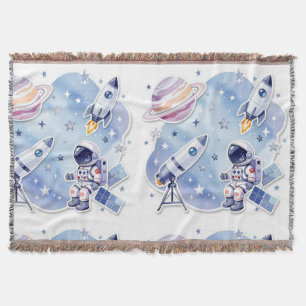 Blaues kleines Astronauten Kuscheldecke fürs neue Decke