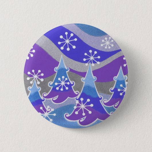 Blaues Knopf-Abzeichen der Winter-Bäume Button (Vorderseite)