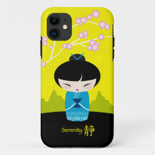 Blaues kokeshi - Ruhe Case-Mate iPhone Hülle