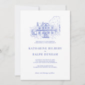 Blaues Kolonialhaus/Herrenhaus/Herrenhaus Einladung (Vorderseite)