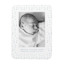 Blaues Konfetti Baby Geburtsankündigung Foto Magne