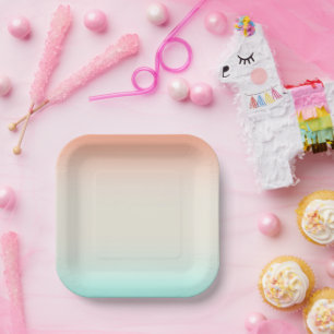 Blaues Koralle-Leinen-Mischungen  Pappteller