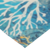 Blaues Korallen-Strandmuster Tischdecke (Schrägansicht)