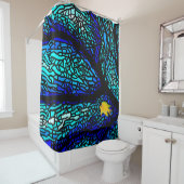 Blaues Korallenmuster Duschvorhang (Beispiel)