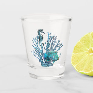 Blaues Korallenriff Schnapsglas