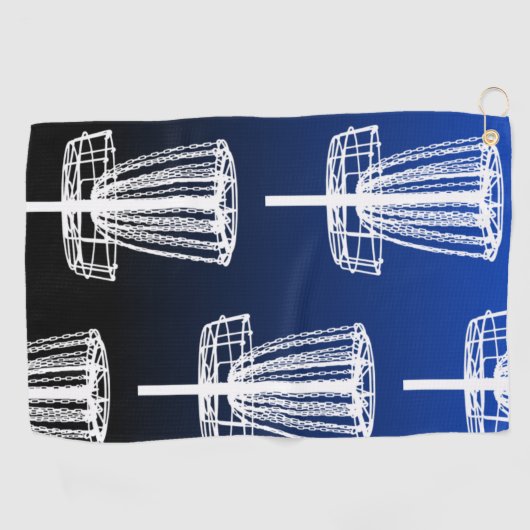Blaues Korb-Disc-Golftuch Golfhandtuch (Horizontal)