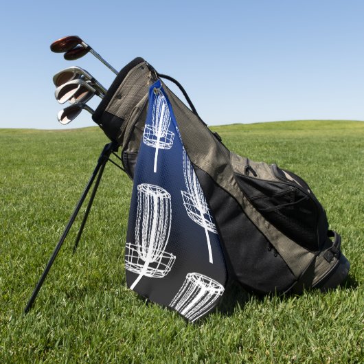 Blaues Korb-Disc-Golftuch Golfhandtuch (Gras)