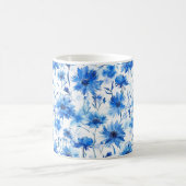 Blaues Kornblumen-Typ-Blumenmuster Überall Kaffeetasse (Mittel)