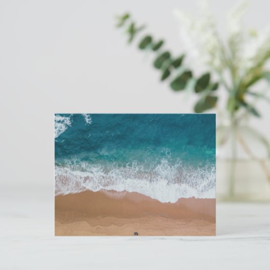 Blaues Körperwasser Feiertagspostkarte (Stehend Vorderseite)