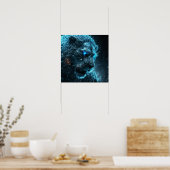 Blaues kosmisches Glühen Poster (Küche)