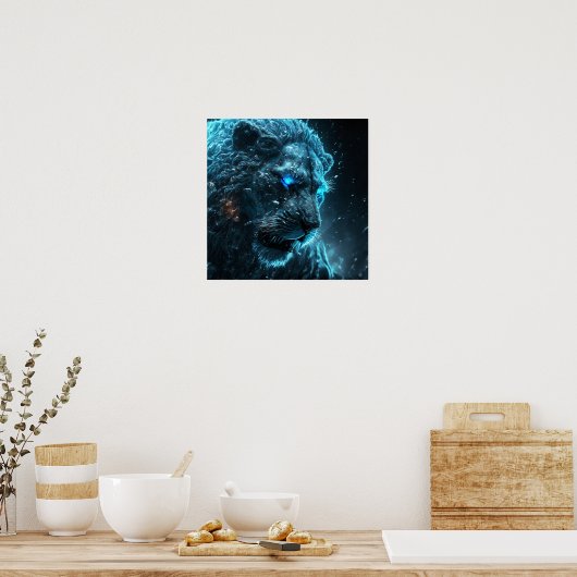 Blaues kosmisches Glühen Poster (Küche)