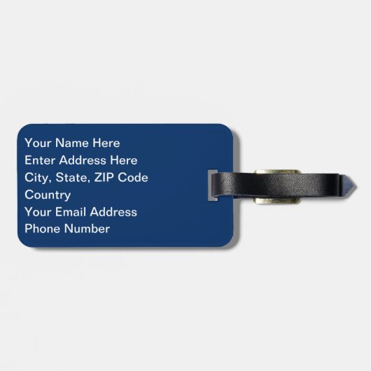Blaues Kostüm Gepäckanhänger (Rückseite horizontal)