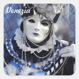 Blaues Kostüm Quadratischer Aufkleber