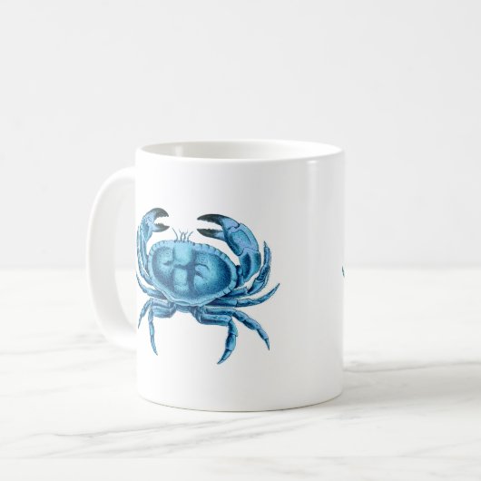 Blaues Krebse Kaffeetasse (Vorderseite Links)