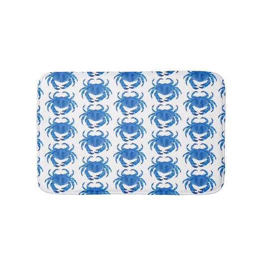 Blaues Krebsmuster Badematte (Vorderseite)