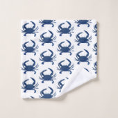 Blaues Krebsmuster Beach Badetuch Set (Waschlappen)