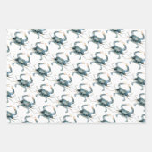 Blaues Krebsmuster Geschenkpapier Set (Vorderseite 3)
