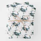 Blaues Krebsmuster Geschenkpapier Set (Beispiel)