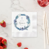 Blaues Kreidepapier für die Wintertaufe Serviette (Beispiel)