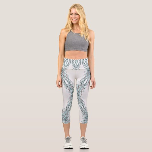 blaues Kreisel Capri Leggings (Vorderseite)