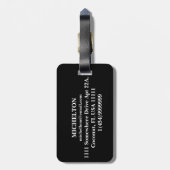 Blaues Kreuz-Bar LR Monogramm Gepäckanhänger (Rückseite vertikal)