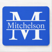 Blaues Kreuz-Bar LR Monogramm Mousepad (Vorne)