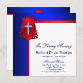 Blaues Kreuz der roten Navy in einem Memorial Einladung (Vorne/Hinten)