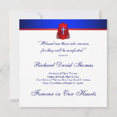 Blaues Kreuz der roten Navy in einem Memorial Einladung (Rückseite)