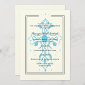 Blaues Kreuz Erste Kommunion-Taufbestätigung Einladung (Vorne/Hinten)