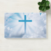 Blaues Kreuz in Sky Post-it Klebezettel (Büro)