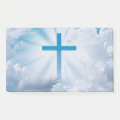 Blaues Kreuz in Sky Post-it Klebezettel (Vorderseite)