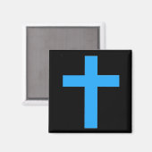Blaues Kreuz Magnet (Vorderseite/Rückseite)