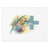 Blaues Kreuz mit Blume und Booten Tischdecke (Vorderseite (Horizontal))