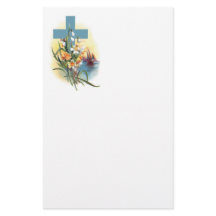 Blaues Kreuz mit Blumen und Booten
