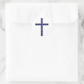 Blaues Kreuz Runder Aufkleber (Tasche)