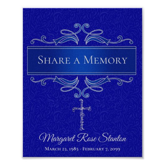 Blaues Kreuz Speicher mit Namensdaten freigeben Fotodruck (Vorne)