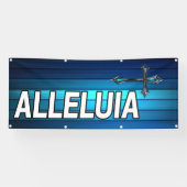 blaues Kreuz und Planken Halleluja Banner (Horizontal)