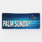 blaues Kreuz und Planken Palmsonntag Banner (Horizontal)