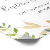 Blaues Kreuz und Weiße Blume | Begrüßung der Taufe Poster (Ecke)